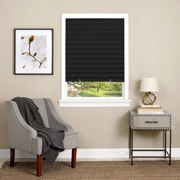 Eyecatcher 48 x 75 in. Cordless 1-2-3 Vinyl Room Darkening Pleated Window Shade - Black EY1489312